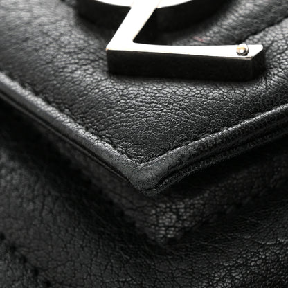 Saint Laurent Sheepskin Matelasse Chevron Monogram Large College Satchel Black 15 of 15