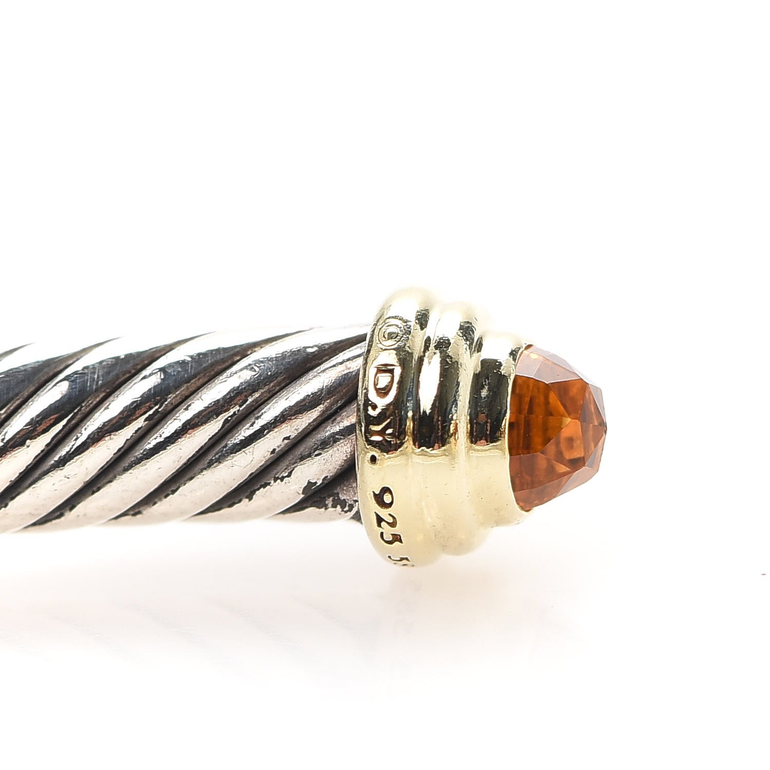 David Yurman Sterling Silver 14K Yellow Gold Citrine 4mm Cable Kids Birthstone Bracelet 5 of 5