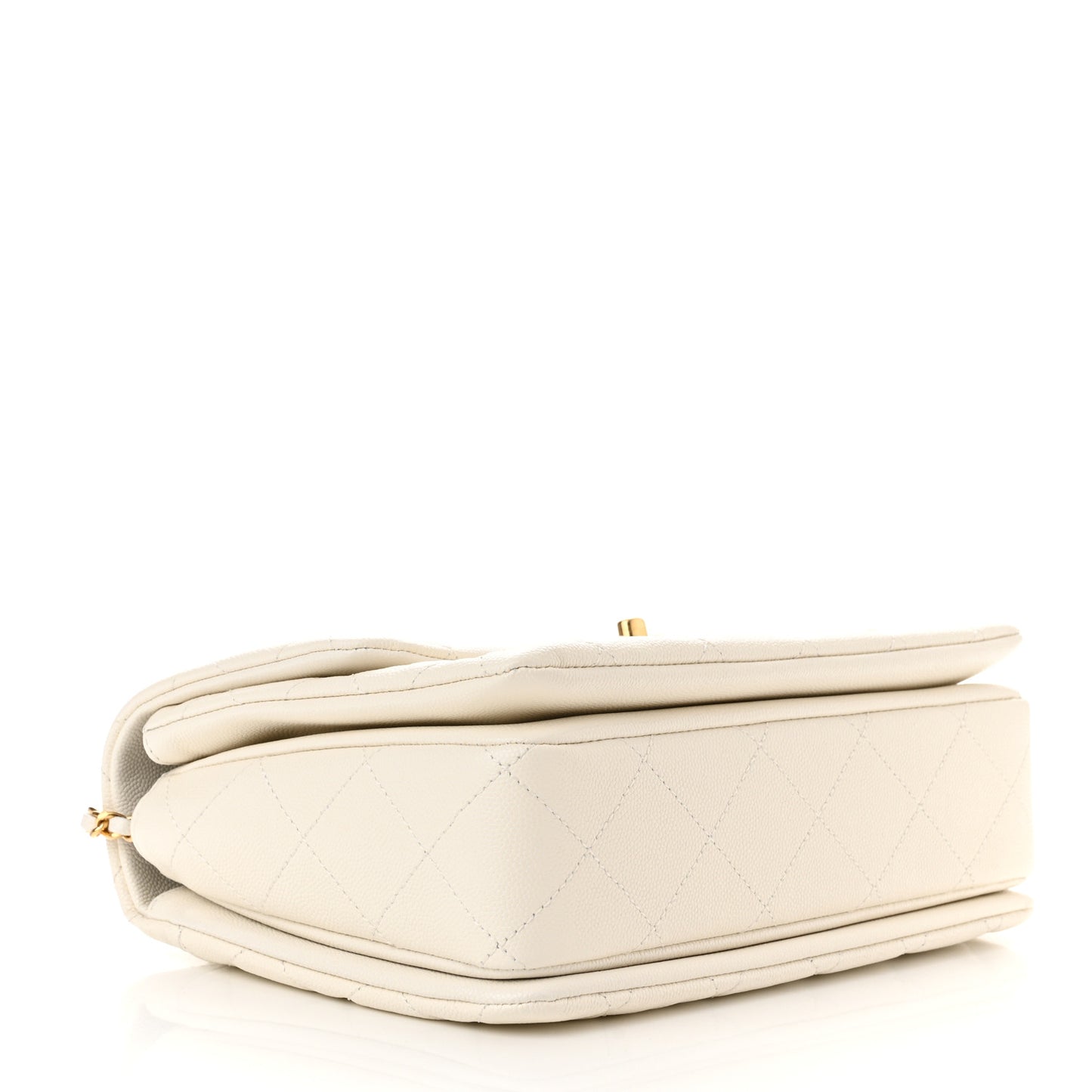 Caviar Quilted Coco First Flap White