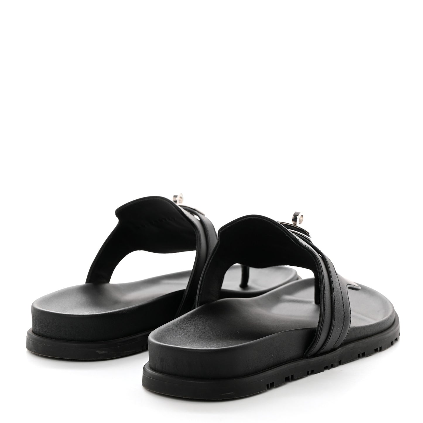 Calfskin Womens Empire Sandals 38 Black