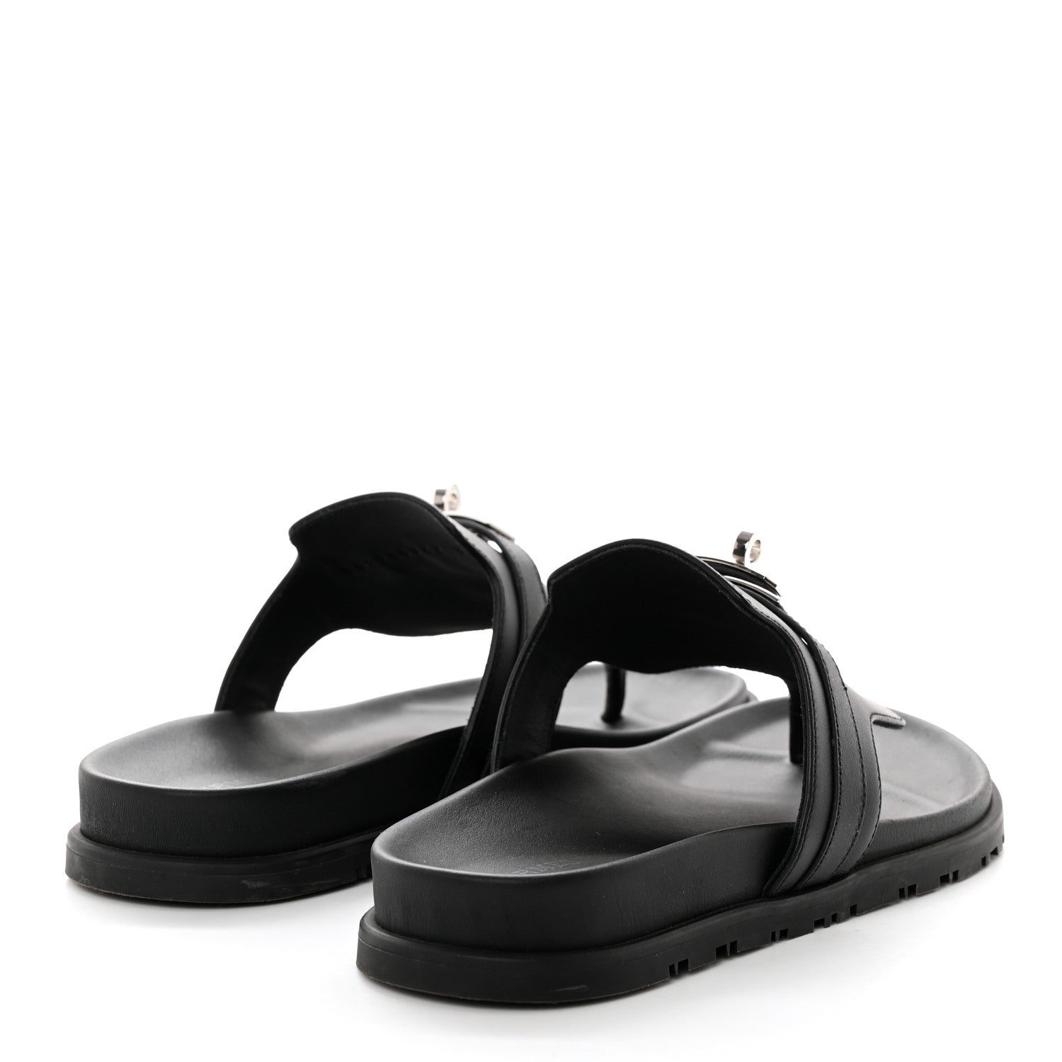 Hermes Calfskin Womens Empire Sandals 38 Black 4 of 9