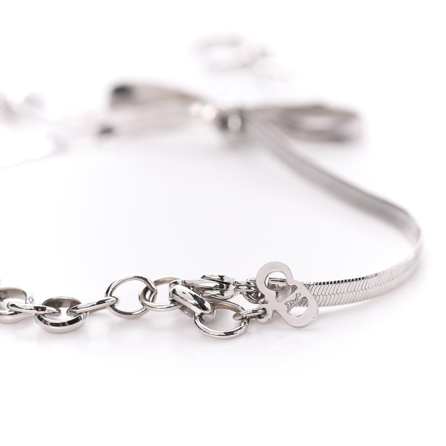 Bow CD Logo Bracelet Silver