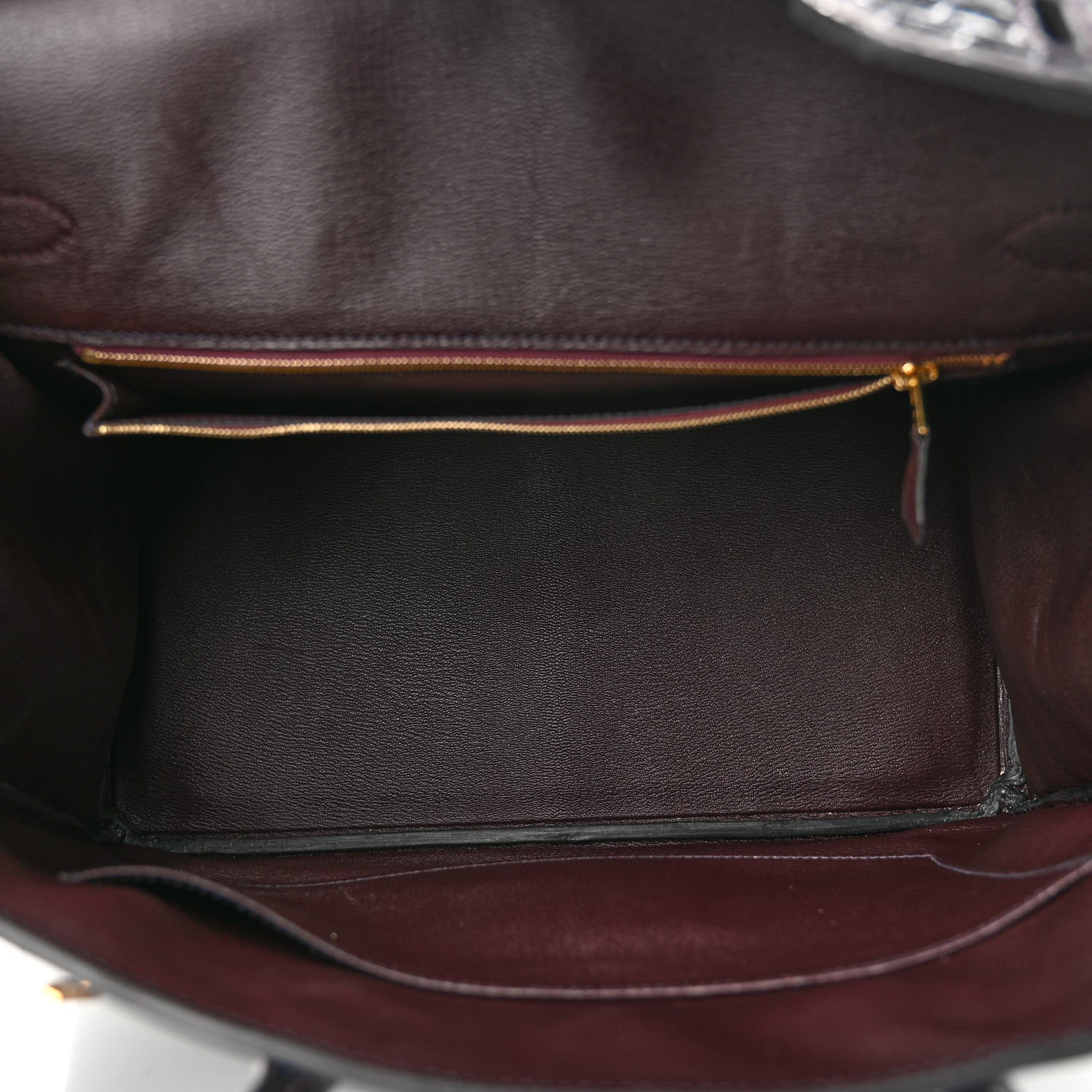 Hermes Shiny Porosus Crocodile Horseshoe Birkin 35 Bleu Nuit Bordeaux 5 of 10