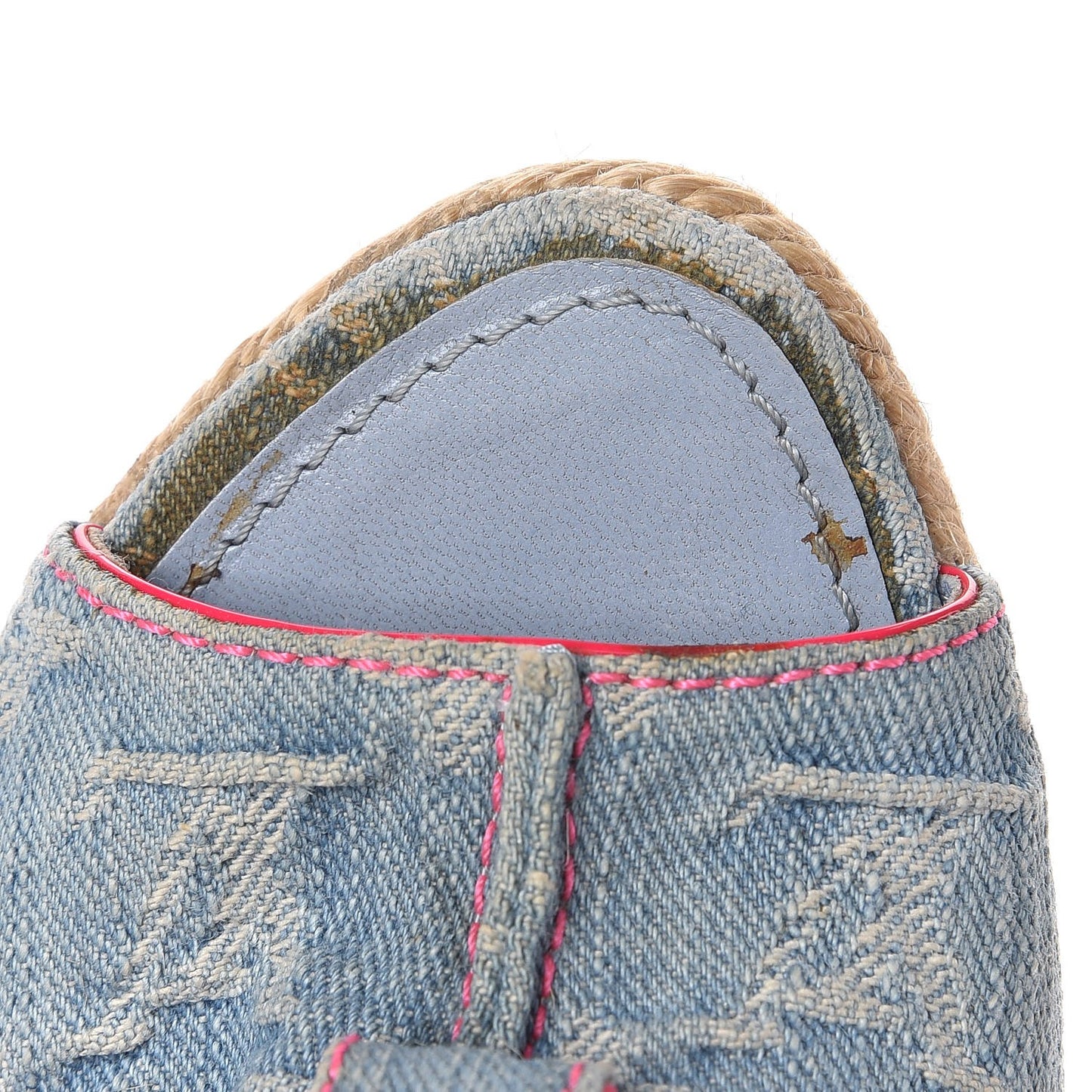 Denim Monogram Espadrille Wedge Sandals 40 Blue