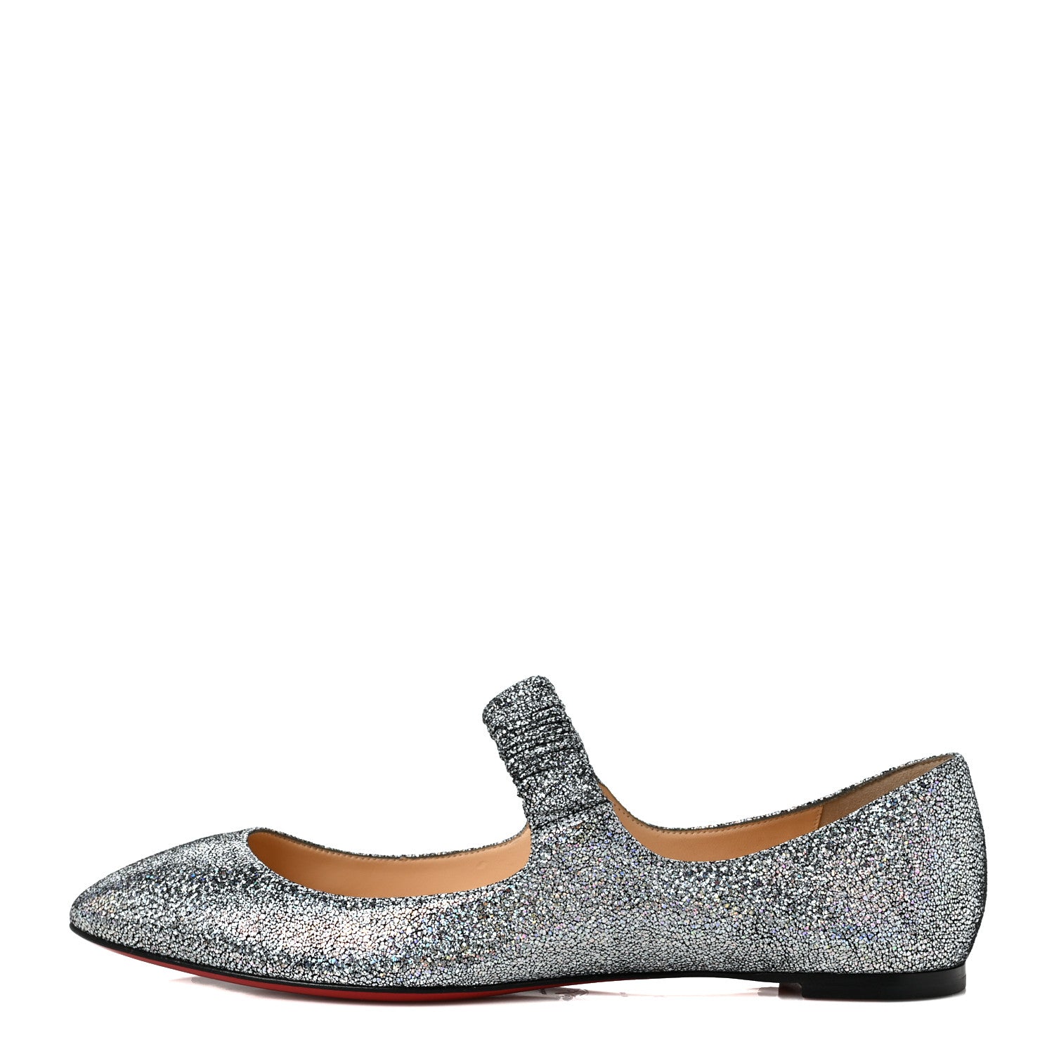 Christian Louboutin Nappa Mica Gil Mary Jane Ballet Flats 42 Silver 1 of 7