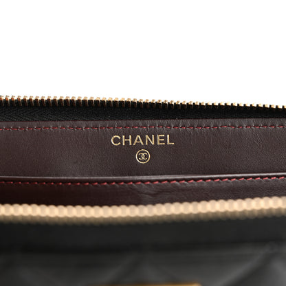 Chanel Aged Calfskin Quilted Reissue Large Gusset Zip Around Wallet Black 6 of 13
