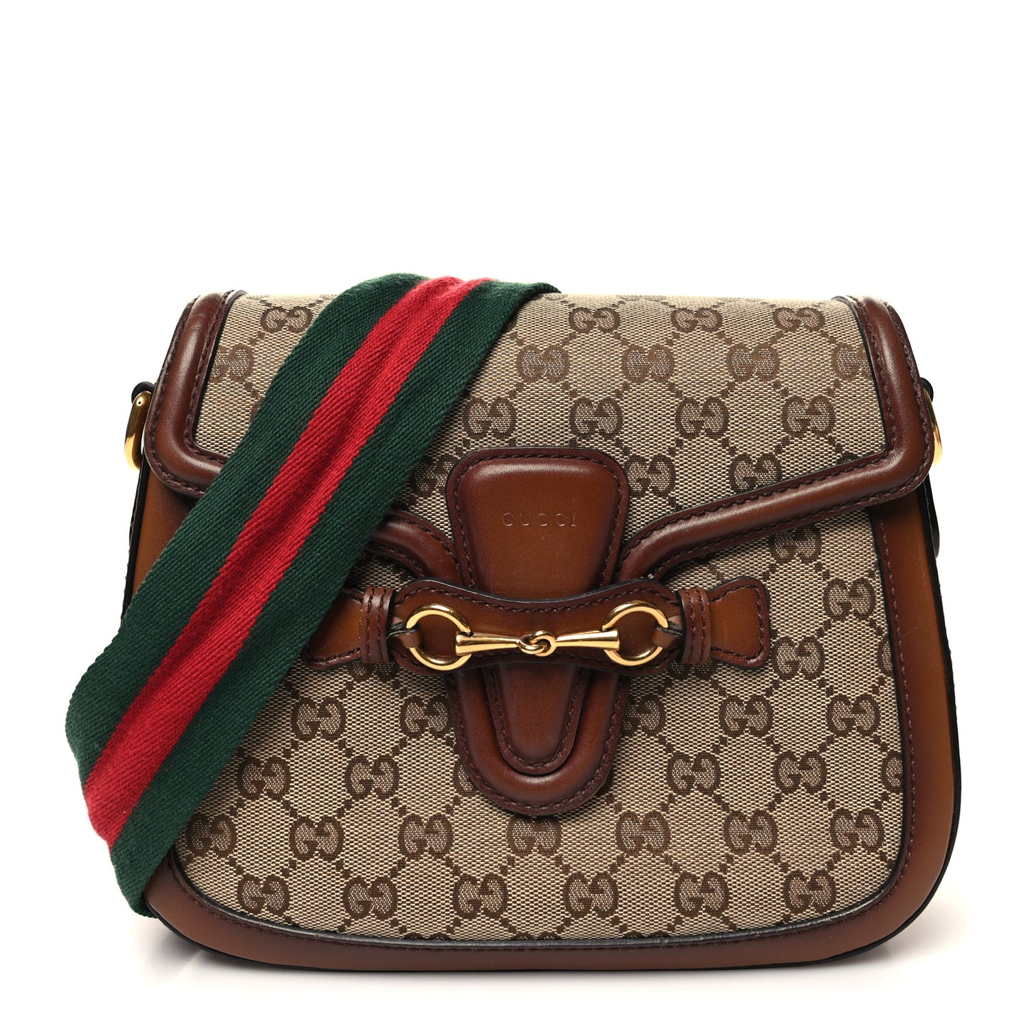Monogram Medium Lady Web Shoulder Bag Beige Cuir