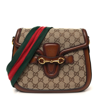 Gucci Monogram Medium Lady Web Shoulder Bag Beige Cuir 1 of 14