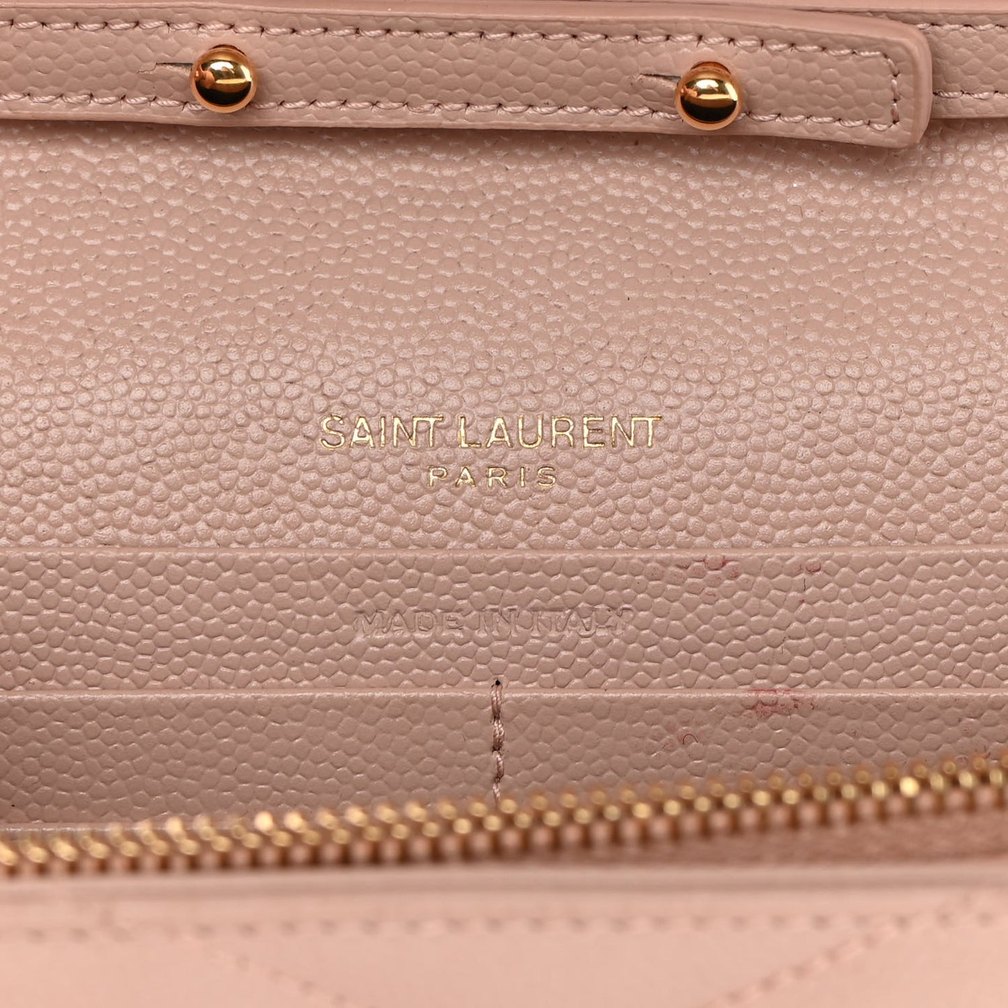 Grain De Poudre Matelasse Chevron Monogram Chain Wallet Nude Powder