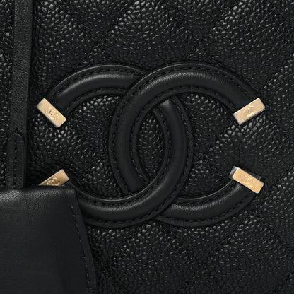 Chanel Caviar Quilted Small CC Filigree Vanity Case Black 9 of 9