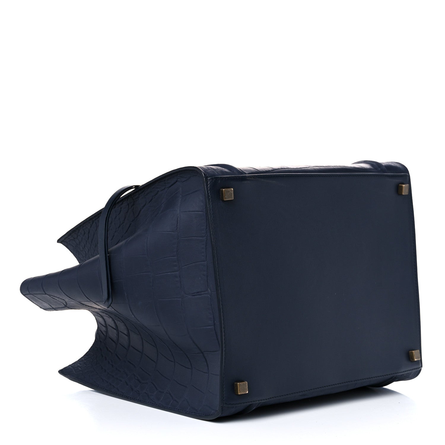 Celine Crocodile Embossed Calfskin Medium Phantom Luggage Navy Blue 4 of 24