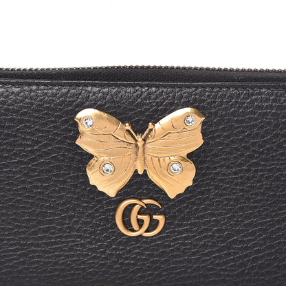 Gucci Calfskin Butterfly Zip Around Wallet Black 8 of 9