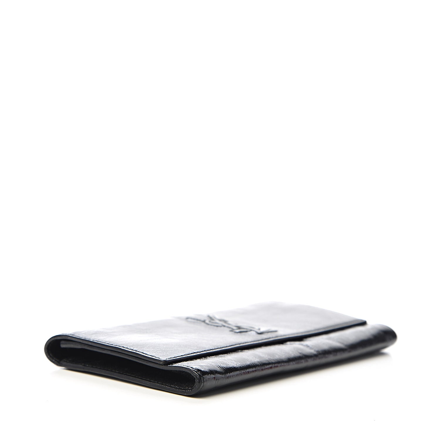 Textured Patent Monogram Small Belle De Jour Clutch Black
