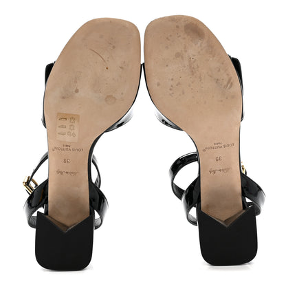 Louis Vuitton Patent Calfskin Shake Sandals 39 Black 6 of 9