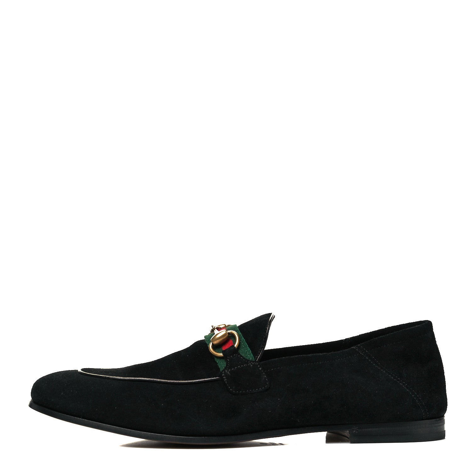 Gucci Suede Web Mens Horsebit Loafers 9.5 Black 1 of 8