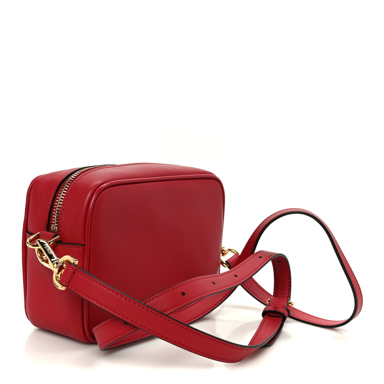 Fendi Vitello Century FF 1974 Embossed Mini Camera Case Fragola 3 of 10