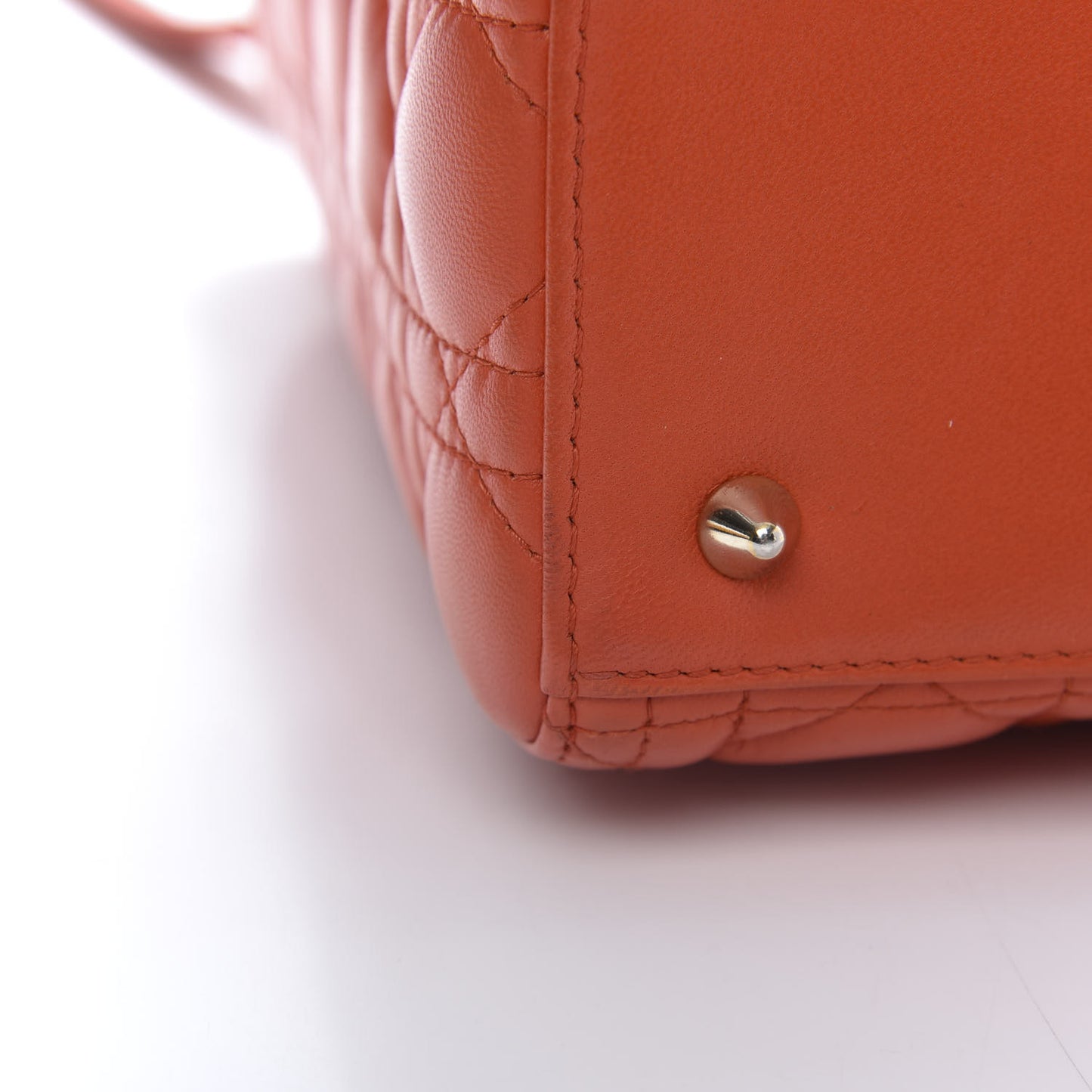 Lambskin Cannage Medium Lady Dior Orange