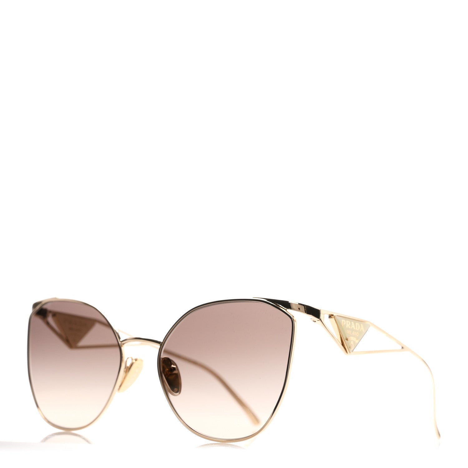 Prada Metal Symbole Triangle Logo Sunglasses SPR50Z Gold 1 of 7