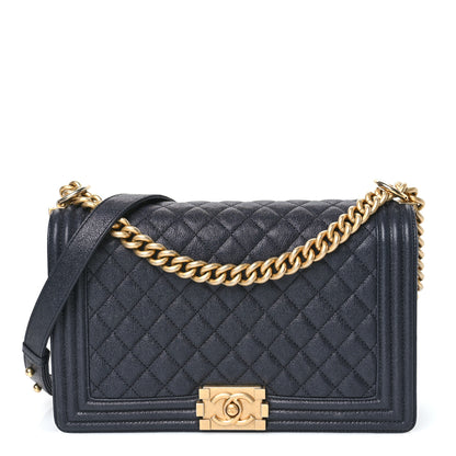 Chanel Caviar Quilted New Medium Boy Flap Navy 1 of 10