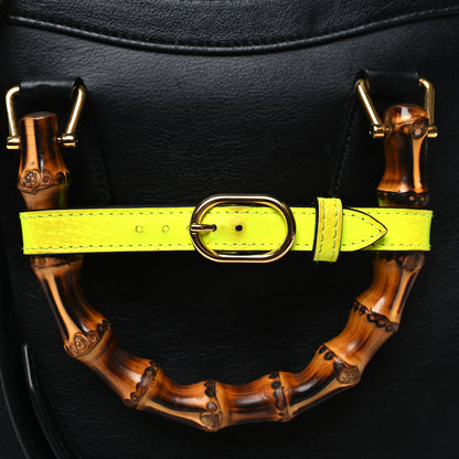Gucci Calfskin Small Diana Tote Bag Black Yellow Fluo 12 of 14