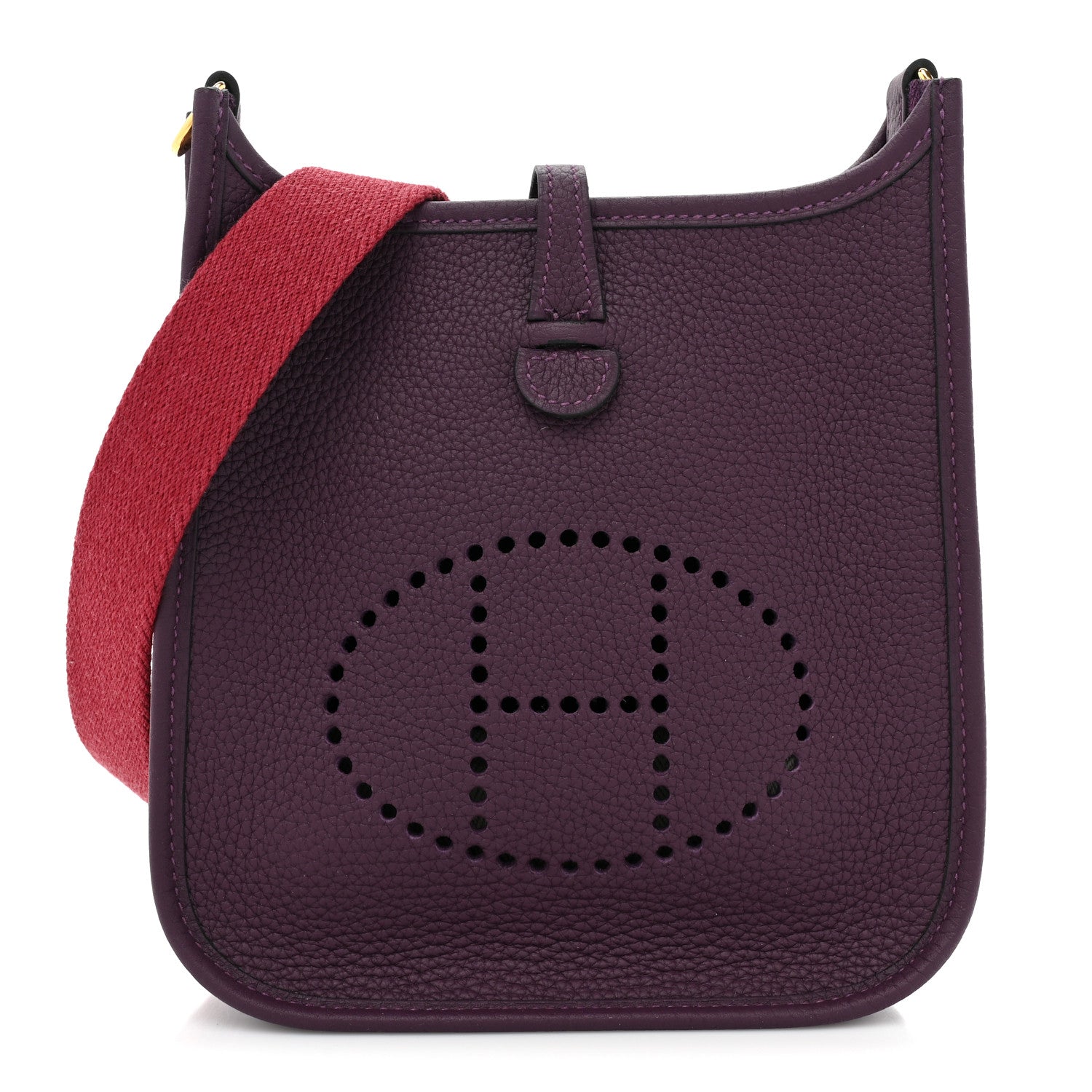 Hermes Taurillon Clemence Amazone Evelyne TPM Cassis Rouge Grenat 1 of 9