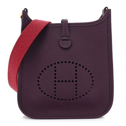 Hermes Taurillon Clemence Amazone Evelyne TPM Cassis Rouge Grenat 1 of 9