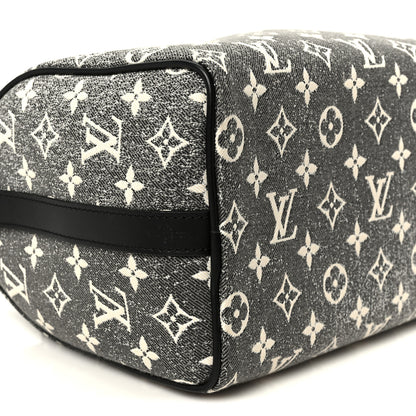 Louis Vuitton Denim Monogram Jacquard Speedy Bandouliere 25 Black 11 of 12