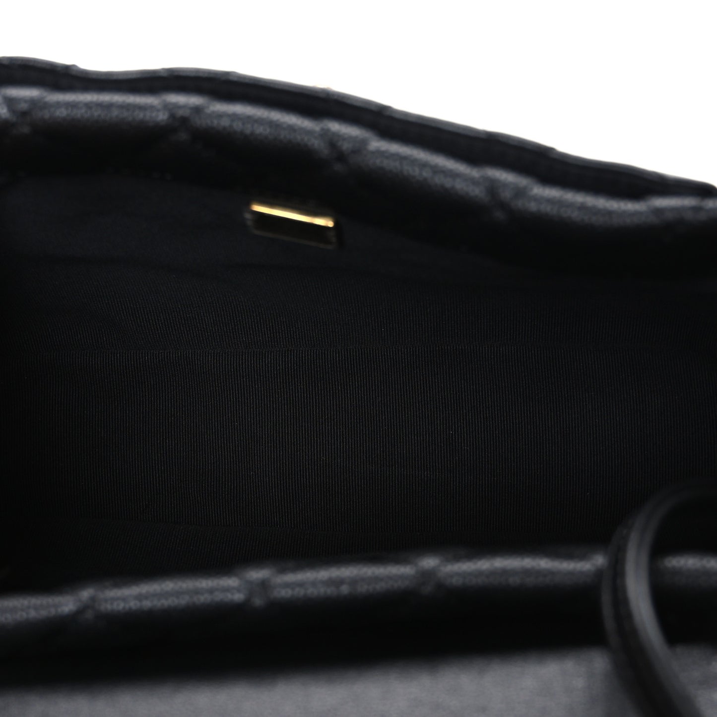 Caviar Calfskin Quilted Small Top Handle Flap Black