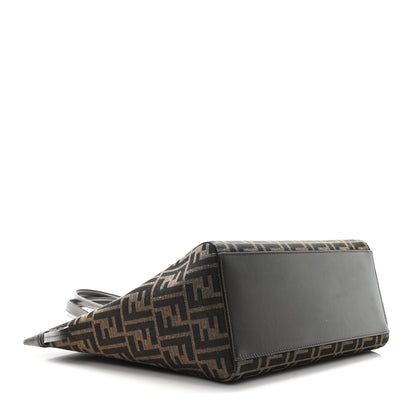 Fendi Fabric Jacquard Vitello Grace FF 1974 Medium Fendi Origami Tobacco Moro Ebano 4 of 12