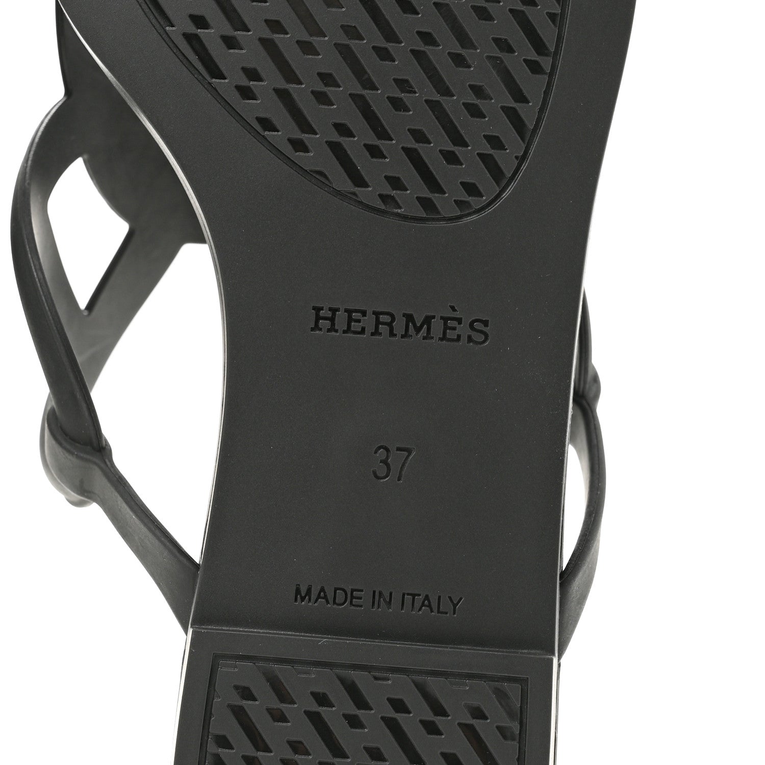Hermes Rubber Womens Egerie Sandals 37 Black 8 of 10