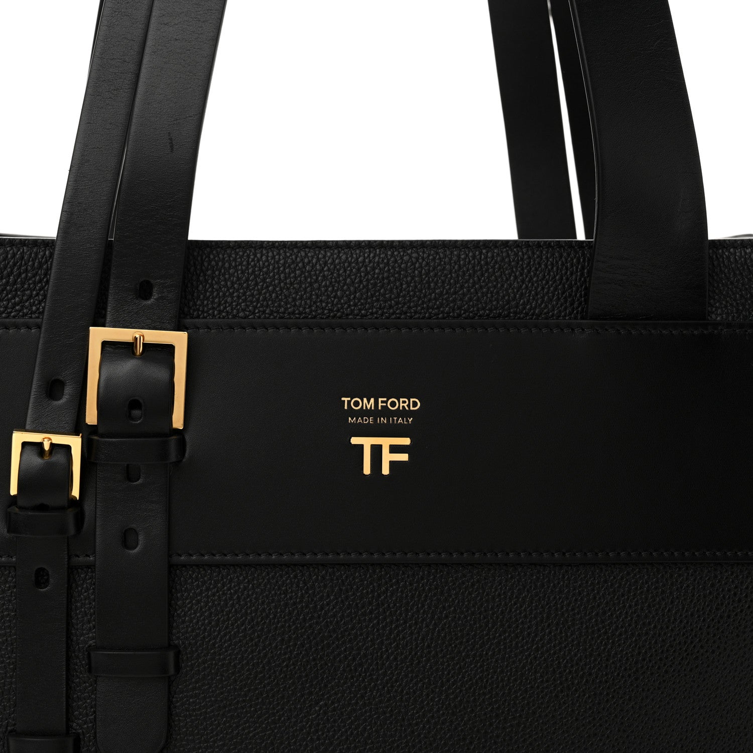 Tom Ford Grained Calfskin Buckle Tote Black 8 of 10