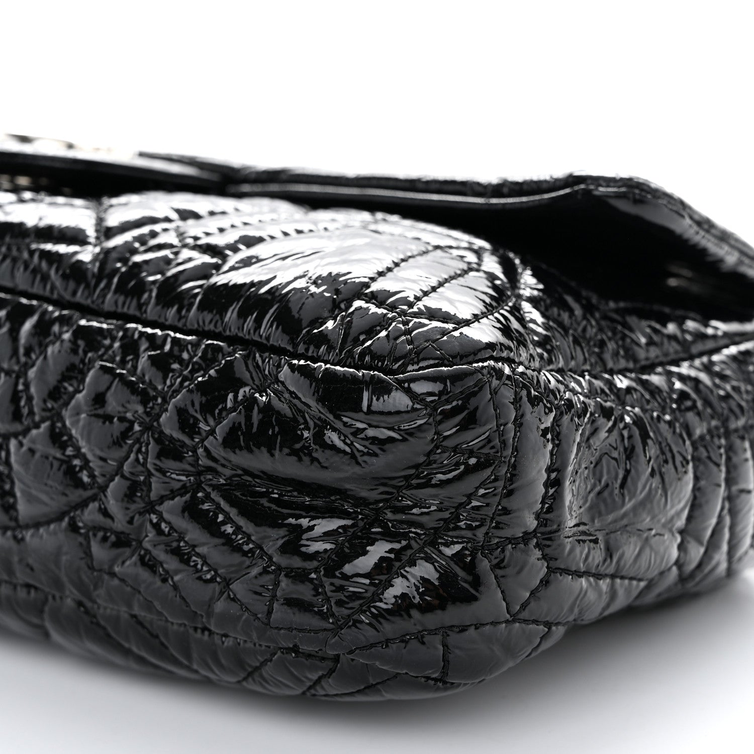 Chanel Vinyl Graphic Edge Flap Black 10 of 12