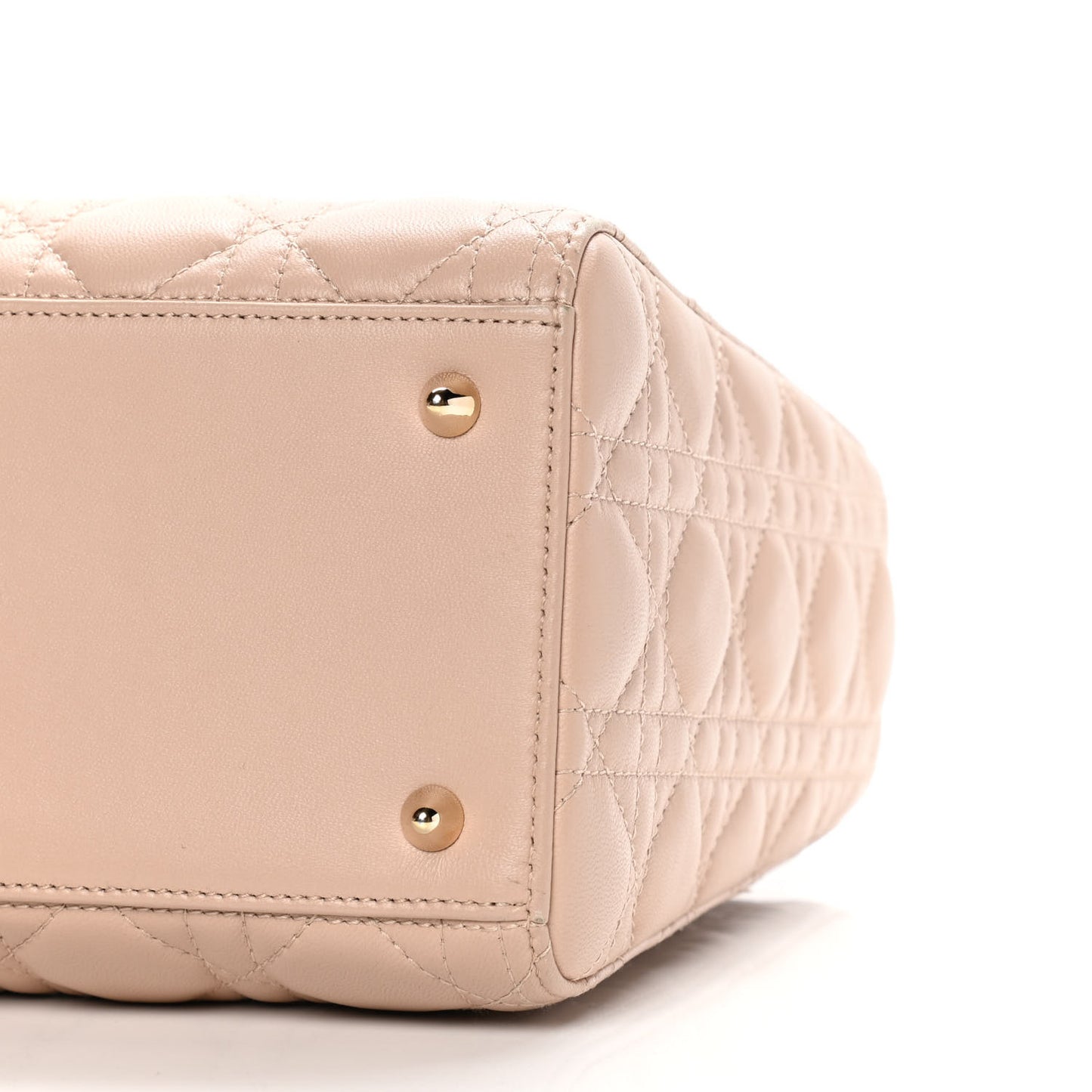 Lambskin Cannage Medium Lady Dior Rose Poudre