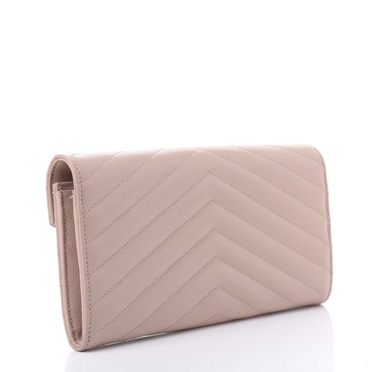 Grain De Poudre Matelasse Chevron Monogram Wallet Pale Pink