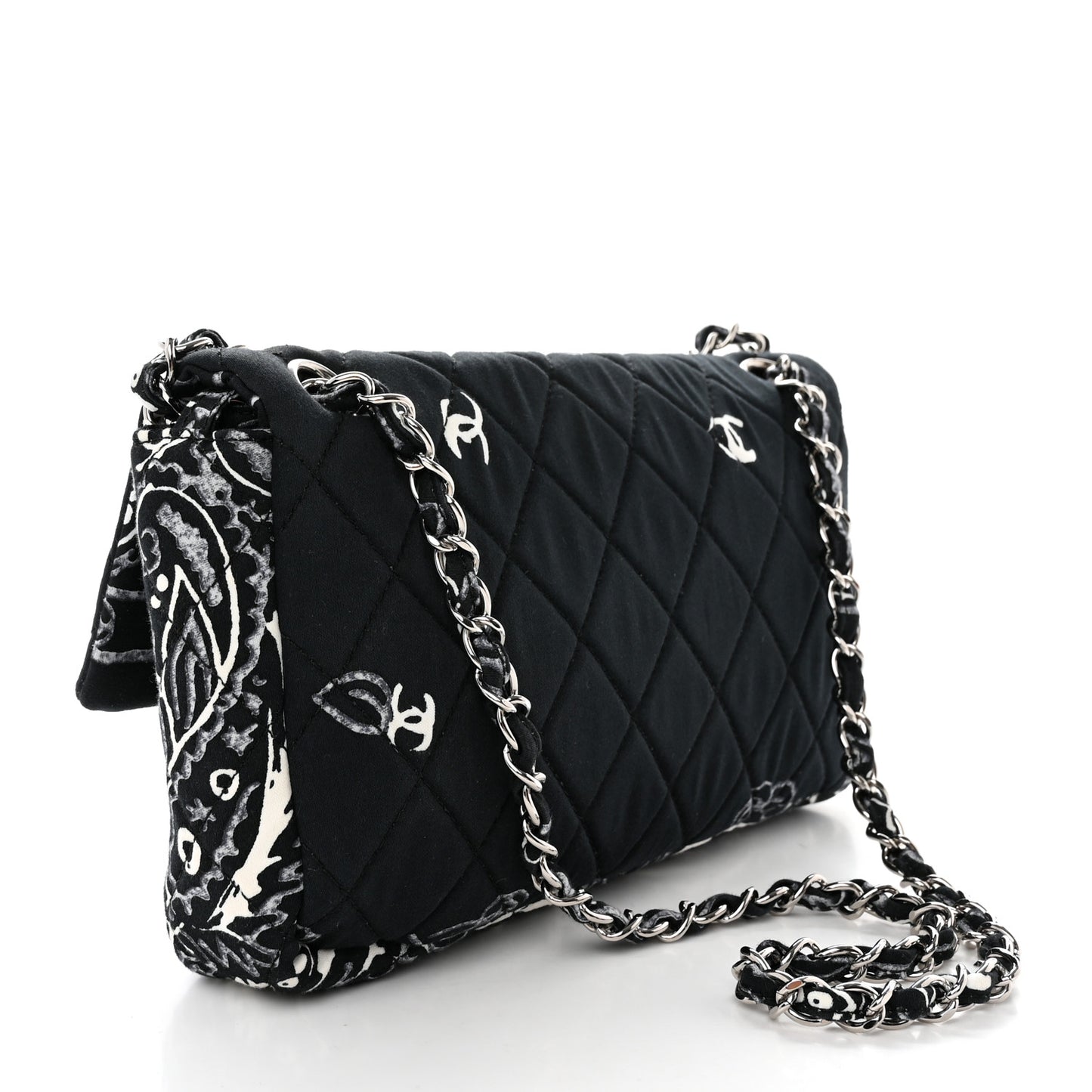 Cotton Quilted Small Bandana Single Flap Black