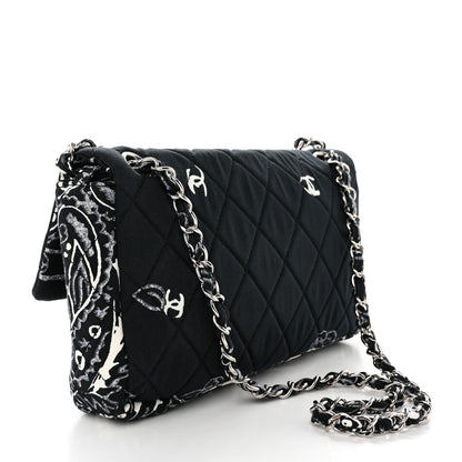 Chanel Cotton Quilted Small Bandana Single Flap Black 2 of 11