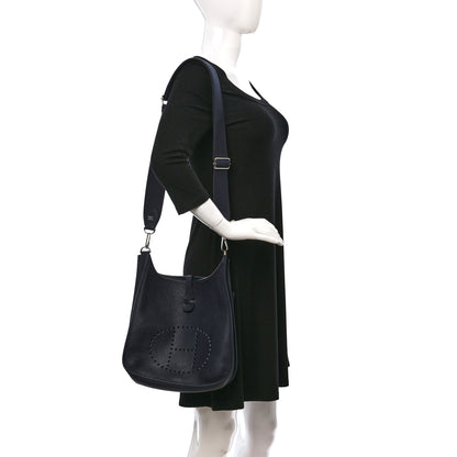 Hermes Taurillon Clemence Evelyne III PM Bleu Nuit 2 of 8