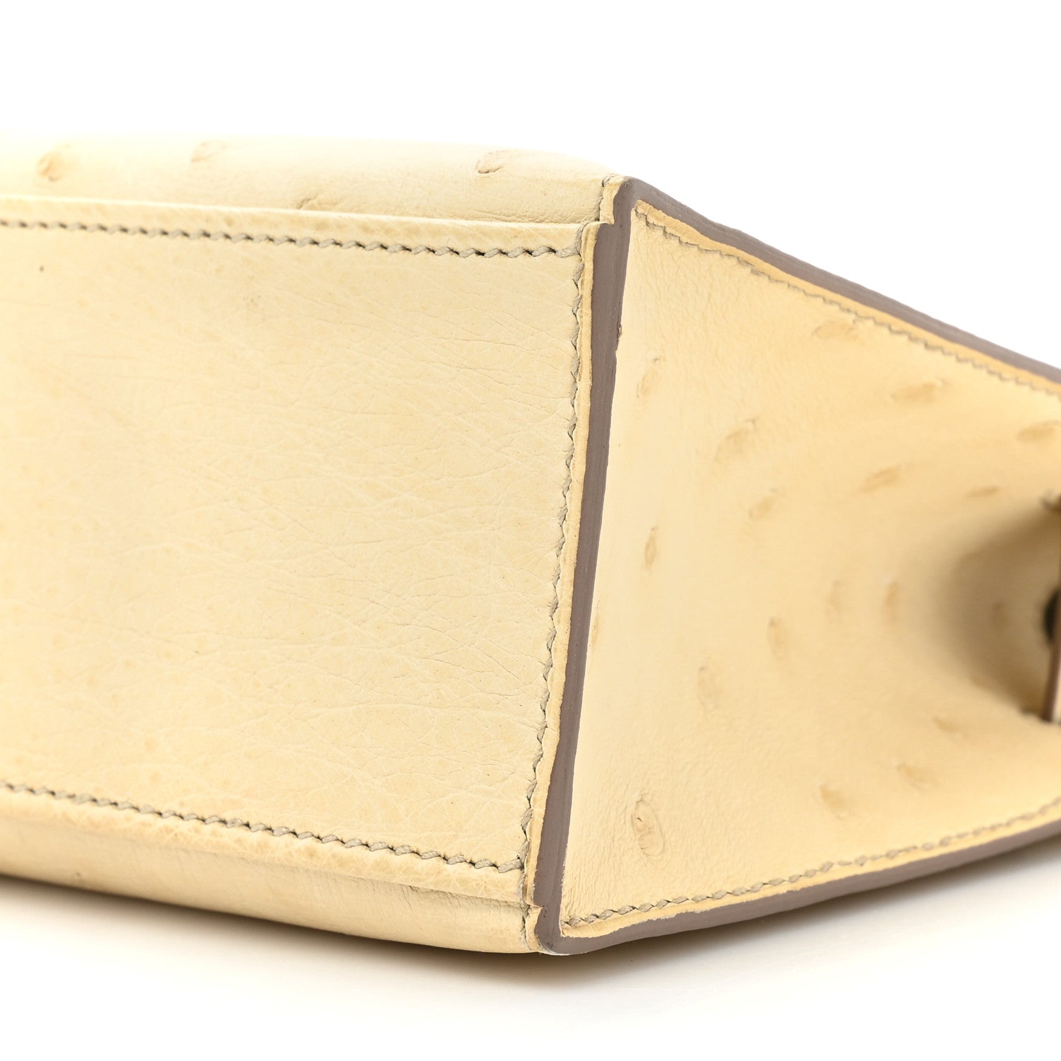 Hermes Ostrich Kelly Pochette Clutch Beton 9 of 16