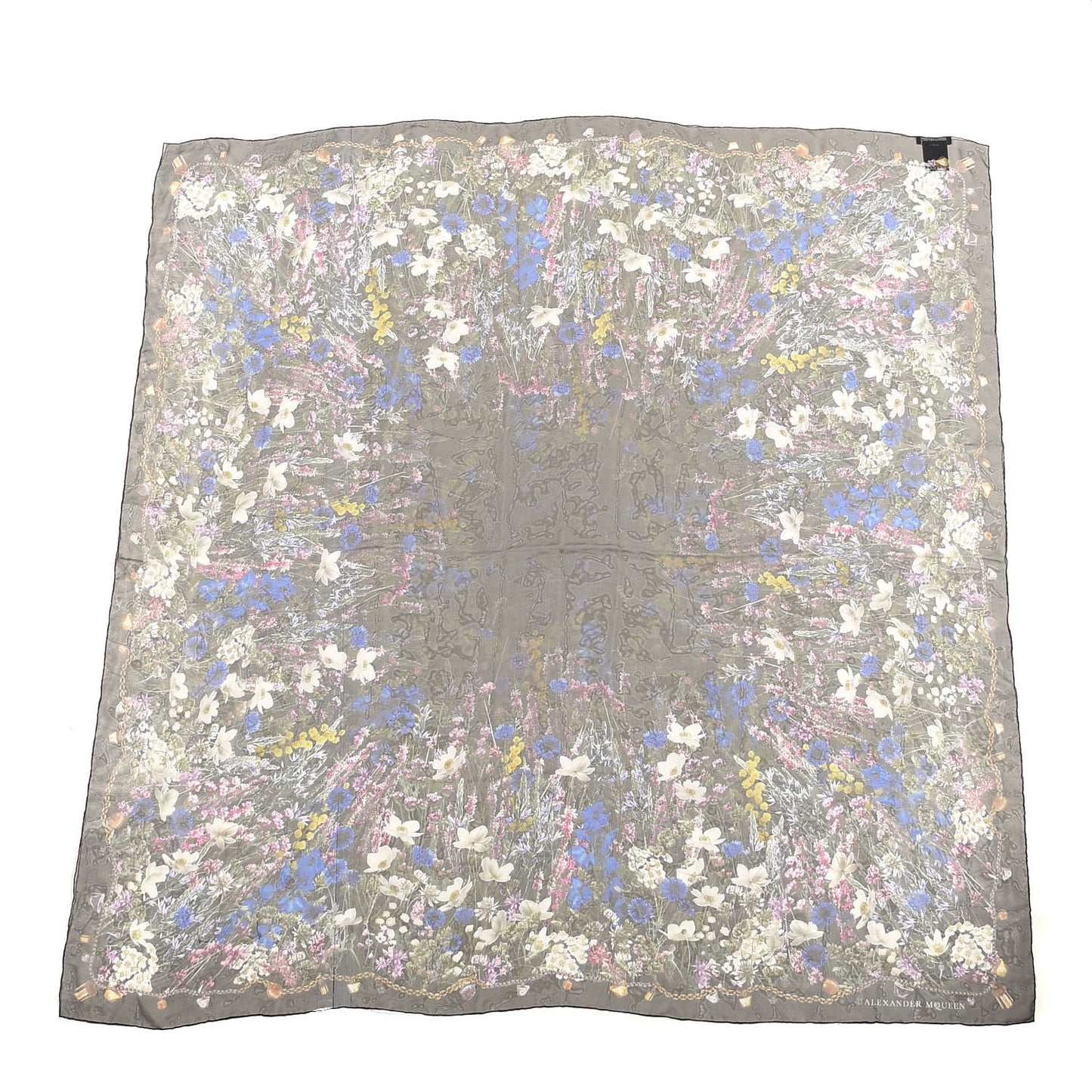 Silk Floral Scarf Multicolor