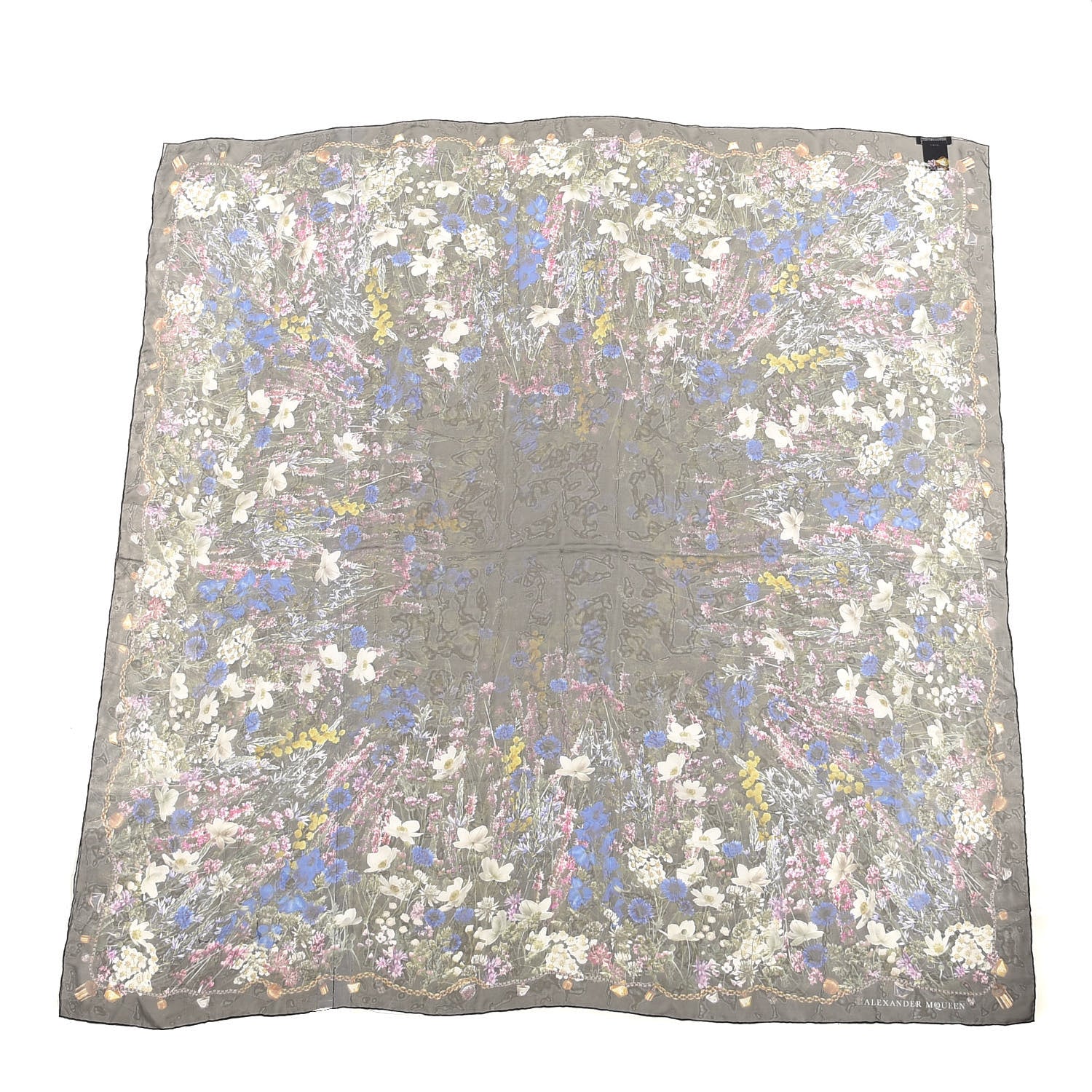 Alexander McQueen Silk Floral Scarf Multicolor 1 of 3