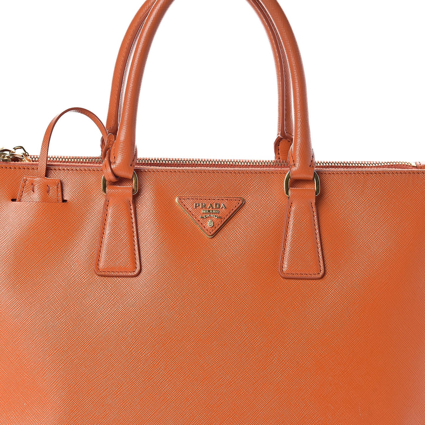 Saffiano Large Galleria Double Zip Tote Papaya