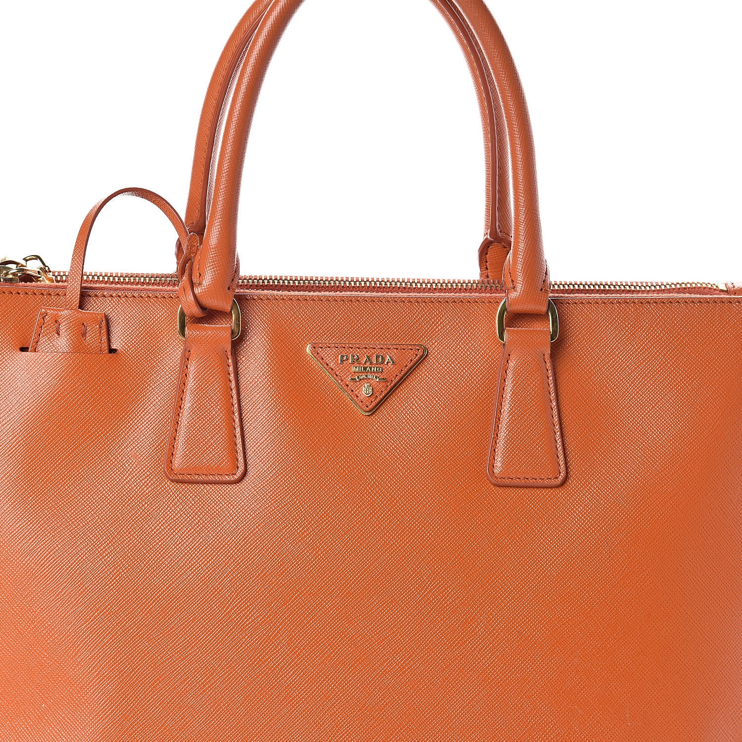 Prada Saffiano Large Galleria Double Zip Tote Papaya 7 of 13