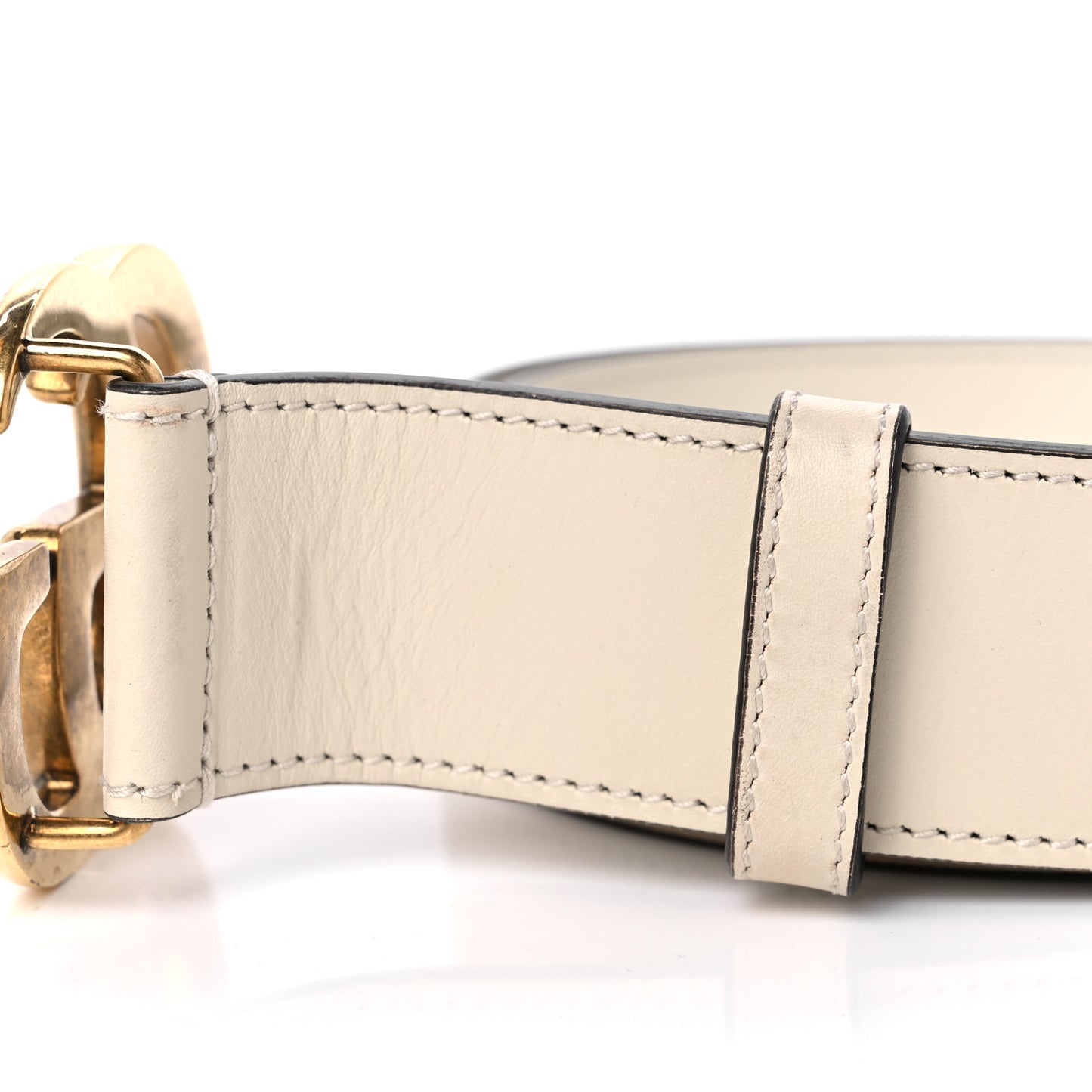 Calfskin Double G 40mm Belt 95 38 Mystic White