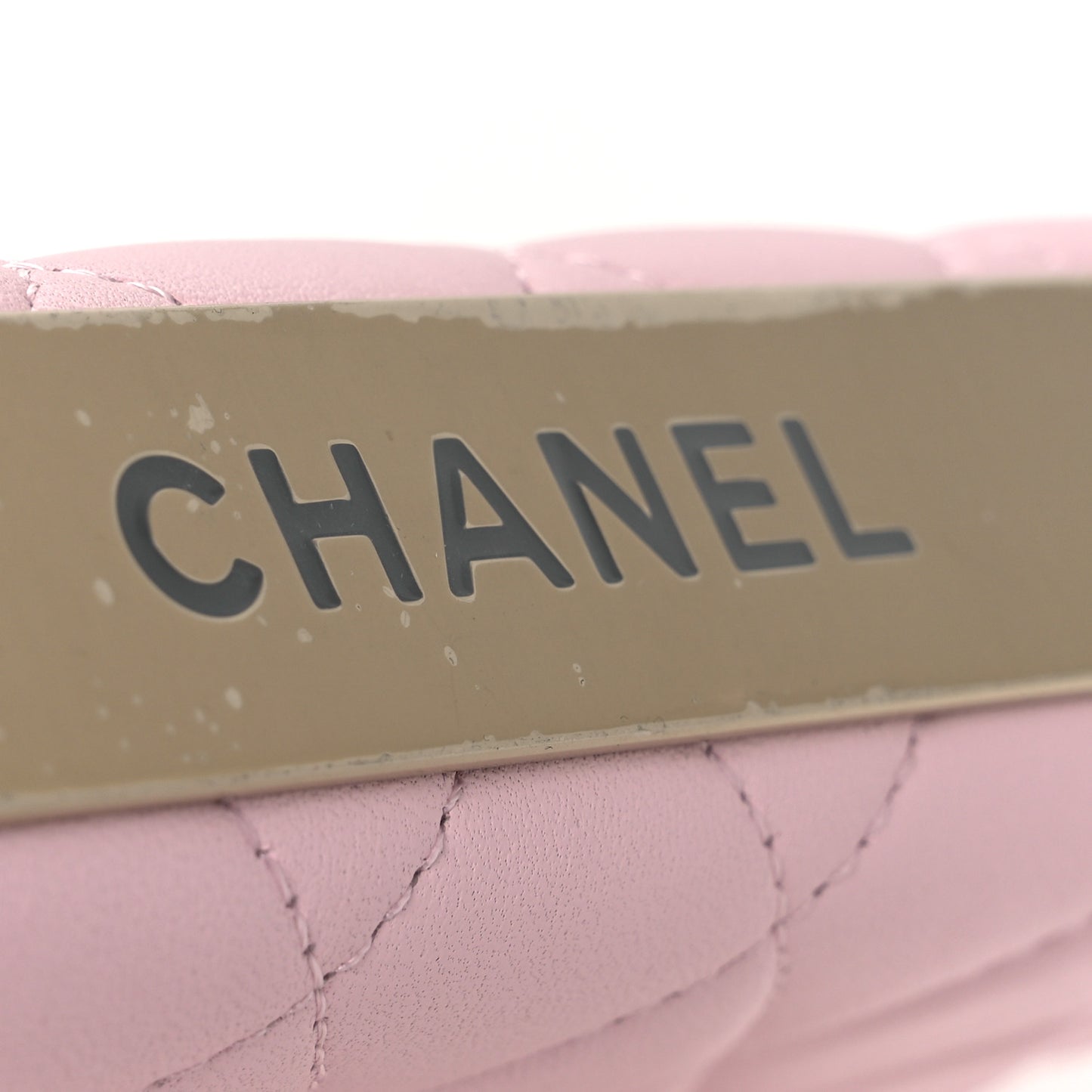 Lambskin Quilted Trendy Chain CC Wallet On Chain WOC Light Pink