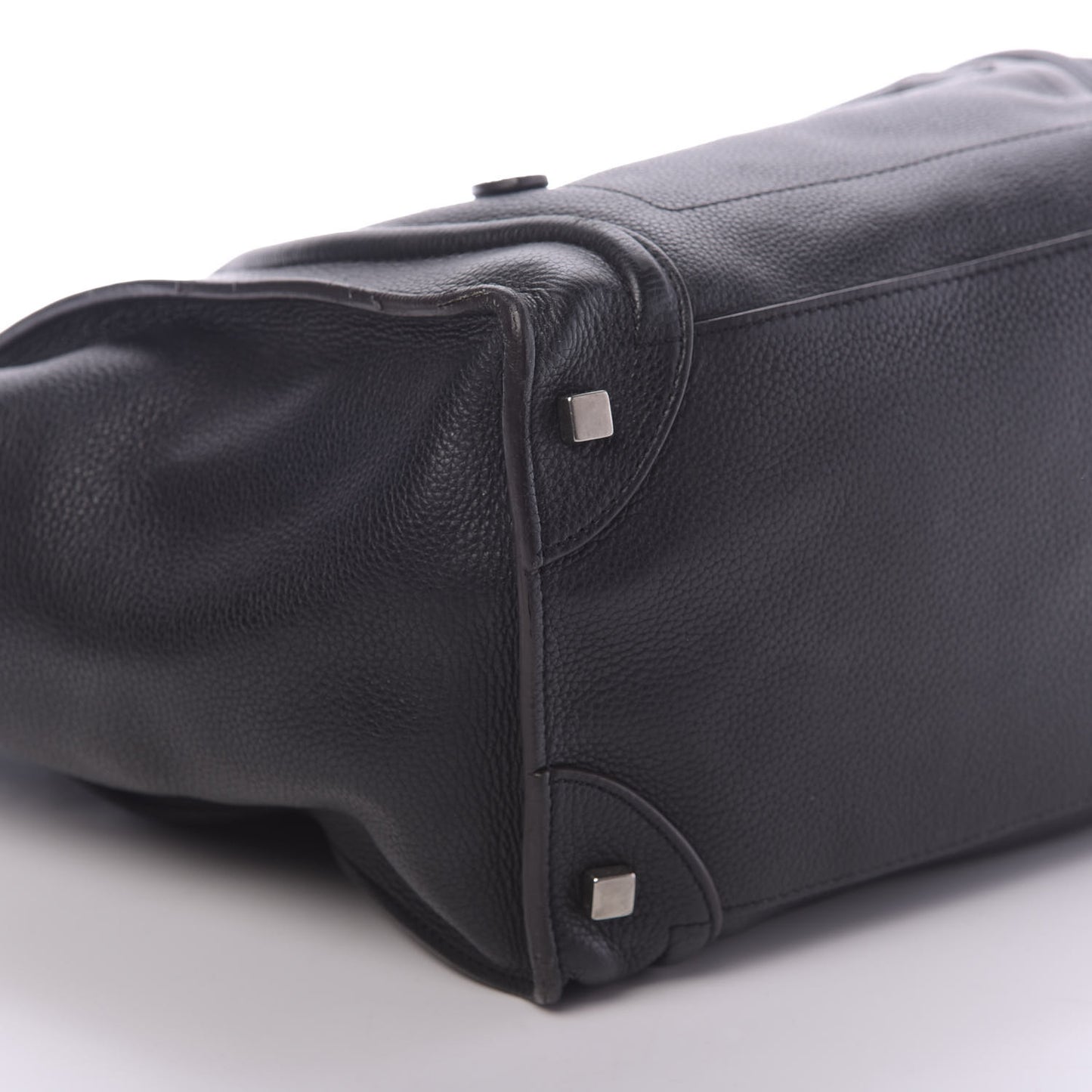 Drummed Calfskin Mini Luggage Black