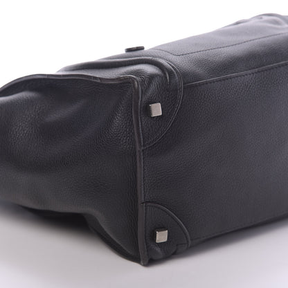 Celine Drummed Calfskin Mini Luggage Black 6 of 13