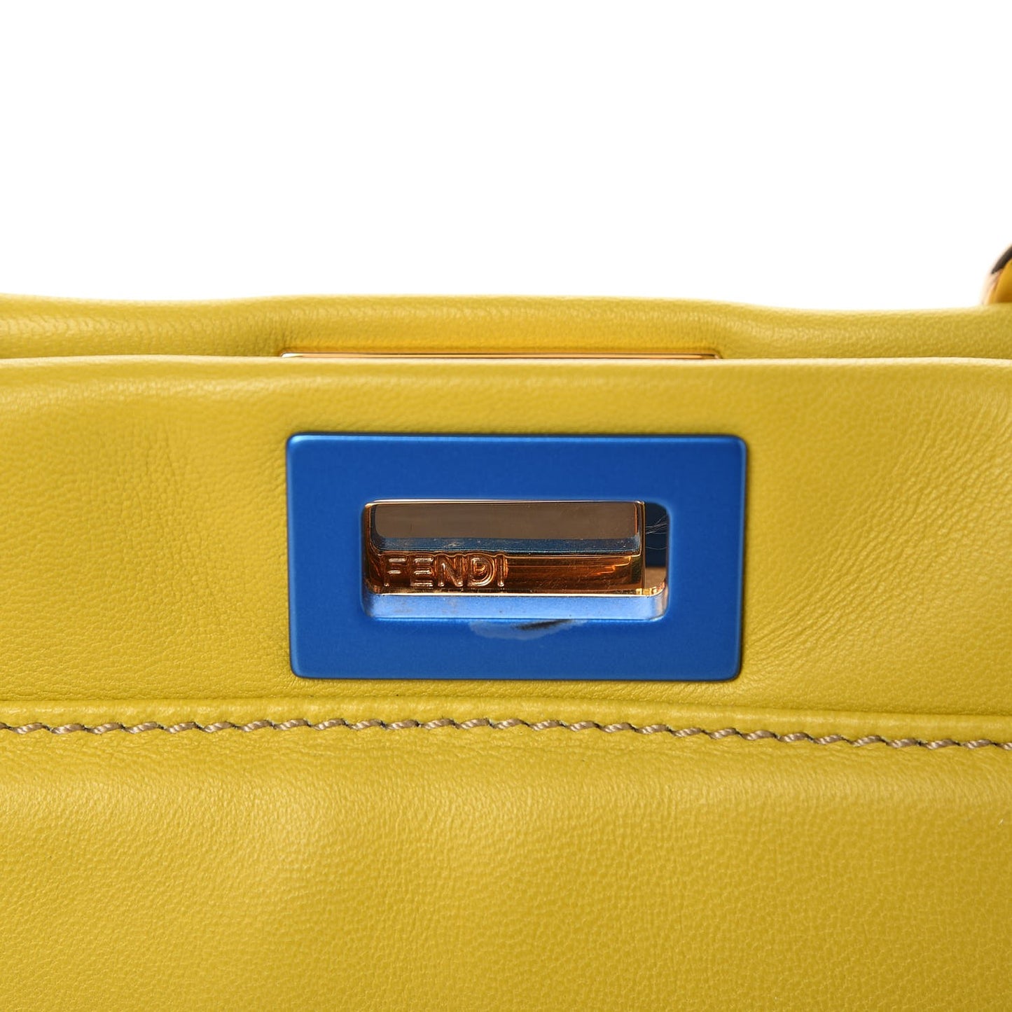 Nappa Colorblock Mini Peekaboo Iconic Satchel Lime Blue Royal Latte