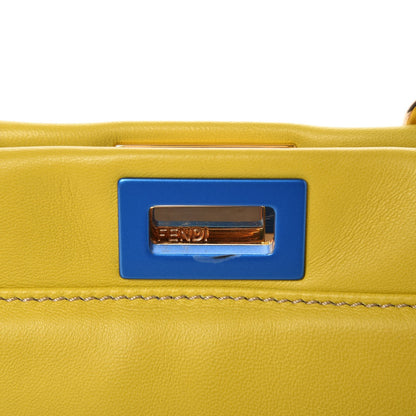 Fendi Nappa Colorblock Mini Peekaboo Iconic Satchel Lime Blue Royal Latte 8 of 9