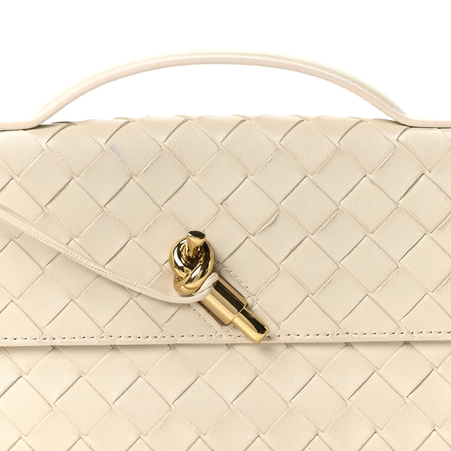Nappa Intrecciato Long Andiamo Top Handle Clutch Sea Salt