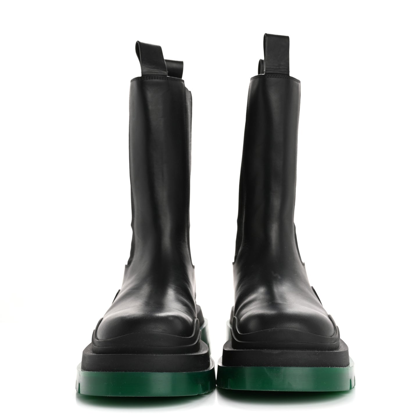 Calfskin The Tire Chelsea Boots 39 Black Green